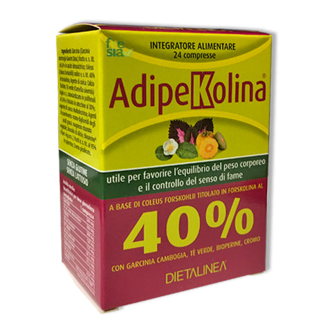 ADIPEKOLINA – Aiuta a controllare il senso di fame e a mantenere il peso forma. Attiva il metabolismo - 24 compresse