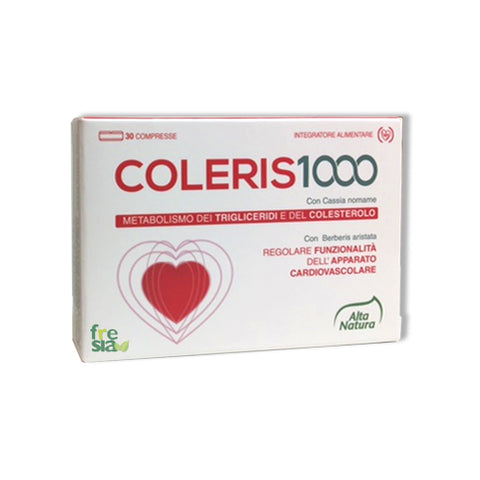 COLERIS 1000 – Trattamento specifico per colesterolo e trigliceridi in eccesso. Protegge l’apparato cardiocircolatorio - 30 cpr