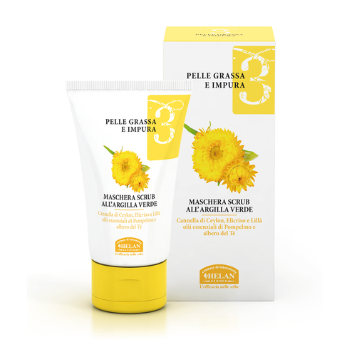 LINEA 3 MASCHERA SCRUB ALL'ARGILLA VERDE - ideale per pelli grasse e impure 50ml