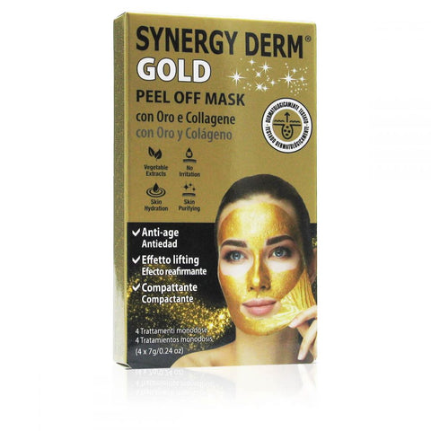 MASCHERA SYNERGY DERM GOLD PEEL OFF - 4 Trattamenti monodose