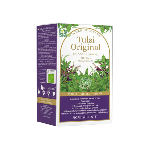 TULSI ORIGINAL FOGLIE, BASILICO SANTO - Rinvigorisce corpo e mente. Antinvecchiamento - 20 FILTRI