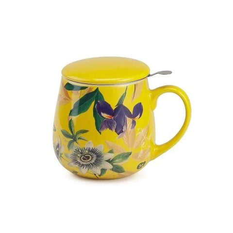 INFUSIERA GIALLA RITUALI BOTANICI – Neavita tisane – Tazza in ceramica con filtro in acciaio - 380 ml