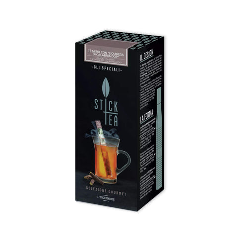 TE' NERO CON LIQUIRIZIA DI CALABRIA DOP - Gli speciali - Stick Tea Italia - 12 Stick monodose