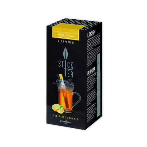 TE' NERO CON LIMONE DI SICILIA - Gli speciali - Stick Tea Italia - 12 Stick monodose